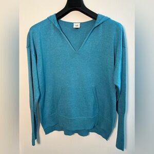 Cabi hooded turquoise sweater